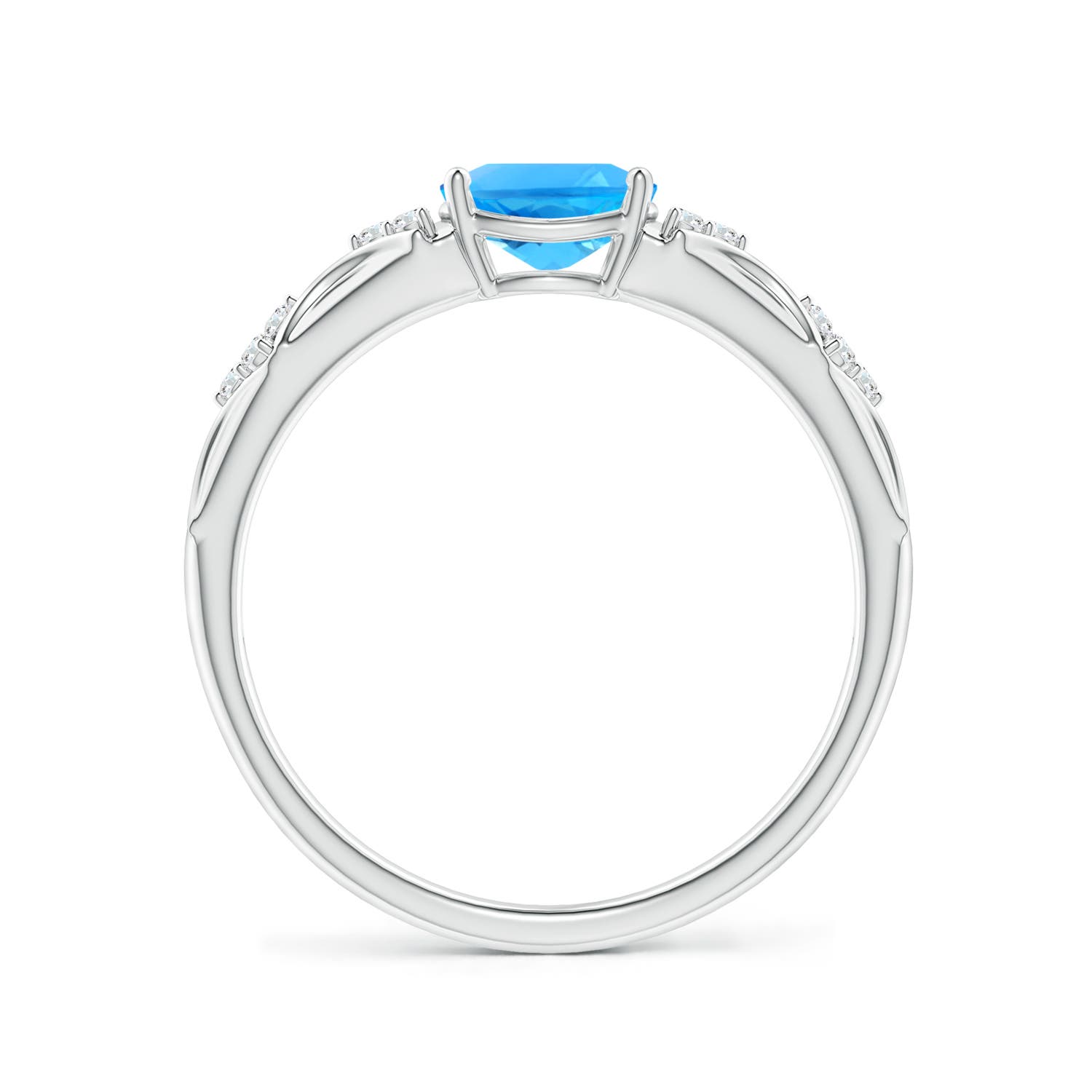 AAAA - Swiss Blue Topaz / 0.99 CT / 14 KT White Gold