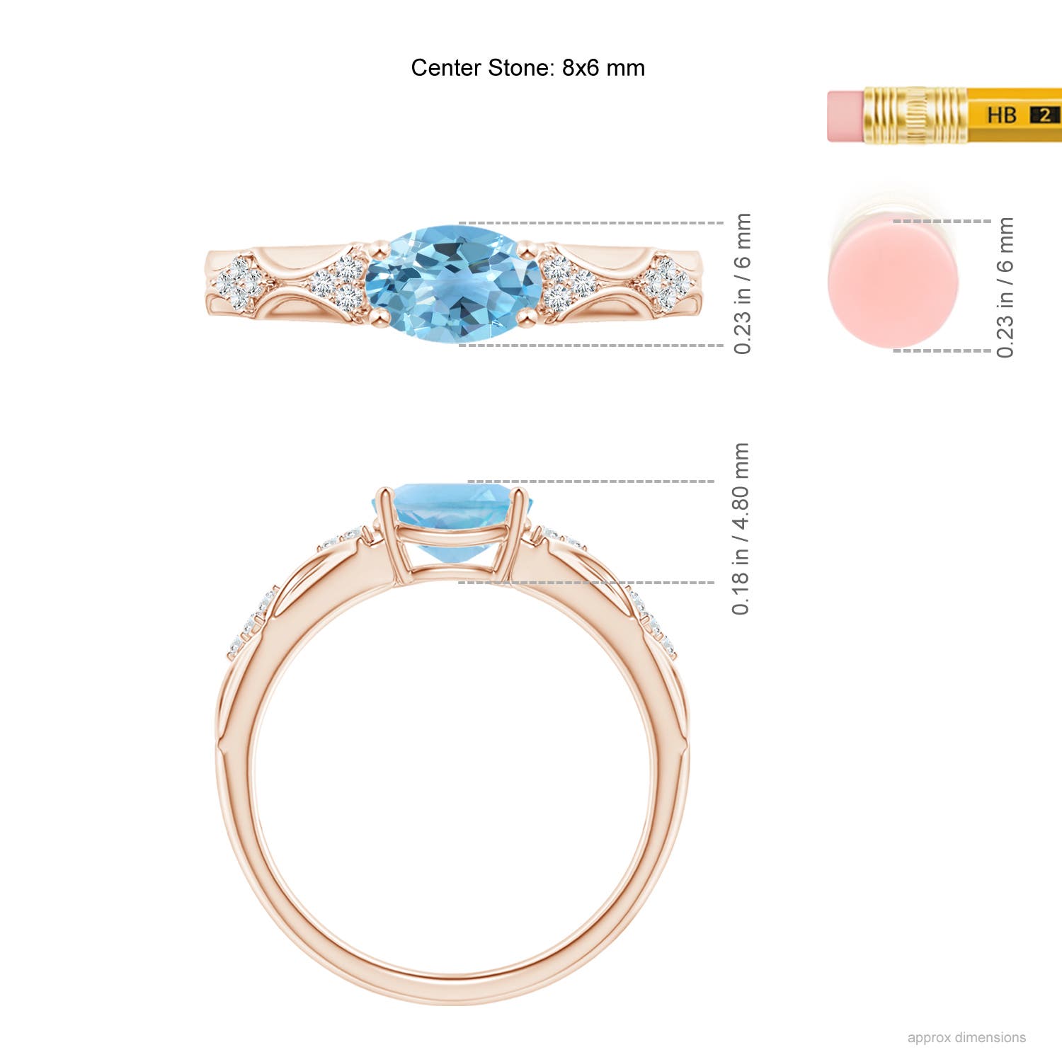 A - Swiss Blue Topaz / 1.57 CT / 14 KT Rose Gold