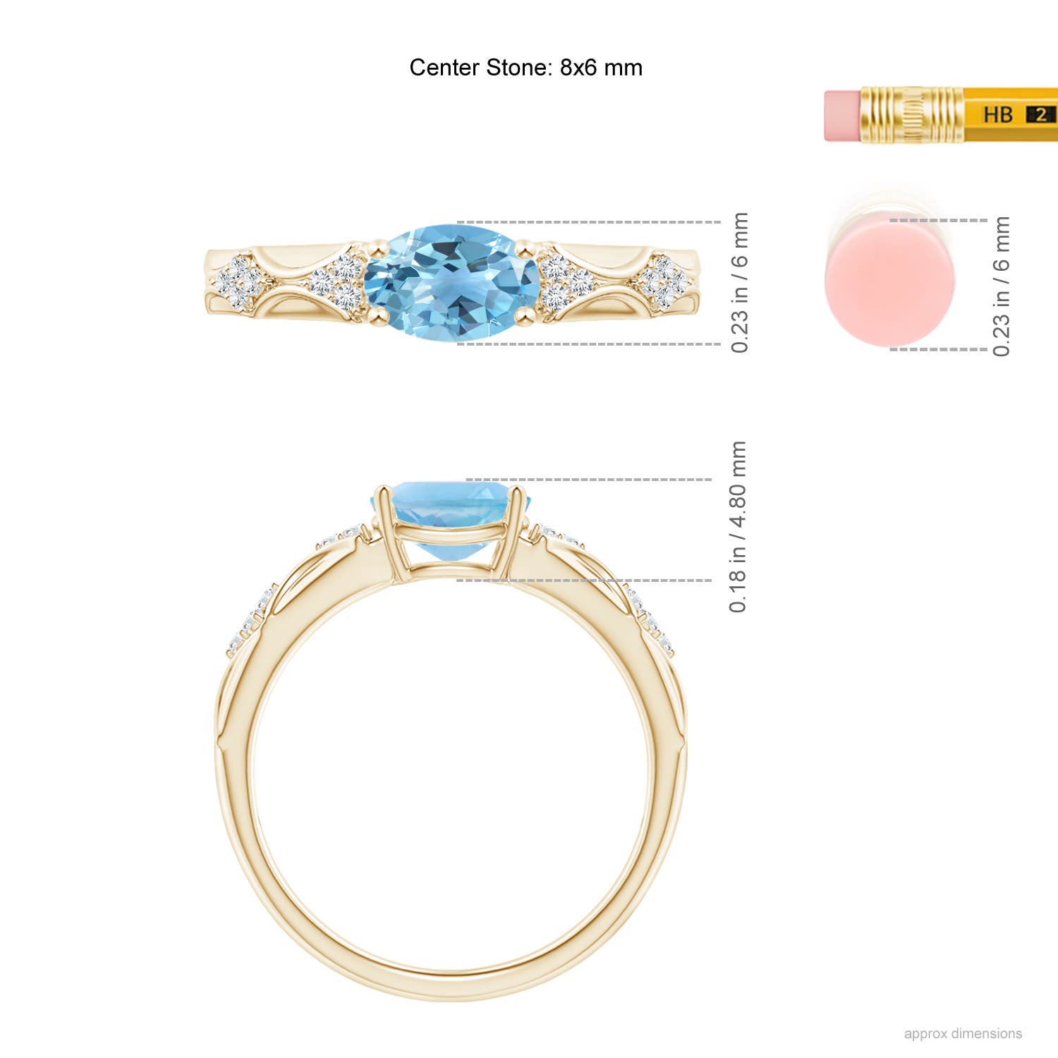 A - Swiss Blue Topaz / 1.57 CT / 14 KT Yellow Gold