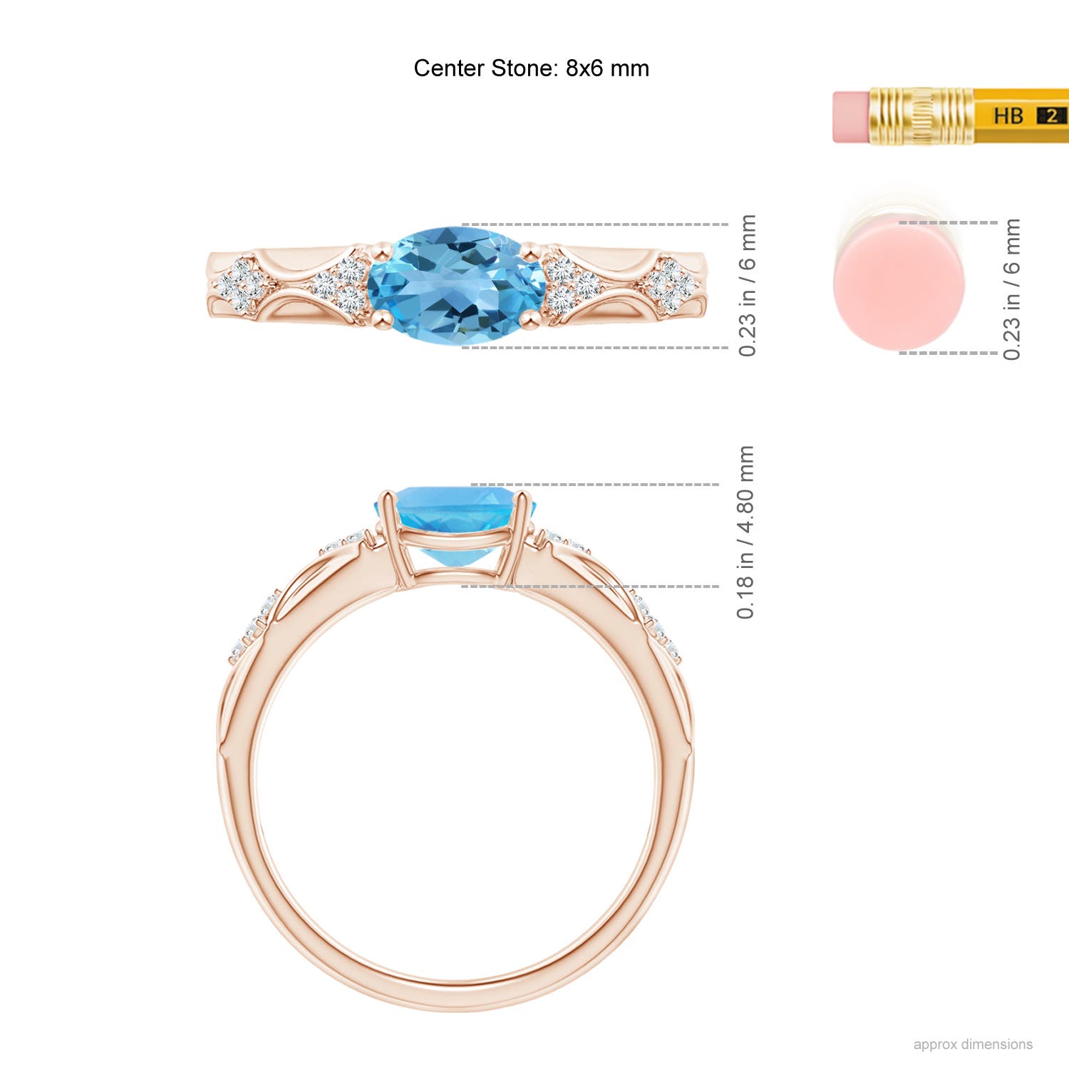 AA - Swiss Blue Topaz / 1.57 CT / 14 KT Rose Gold