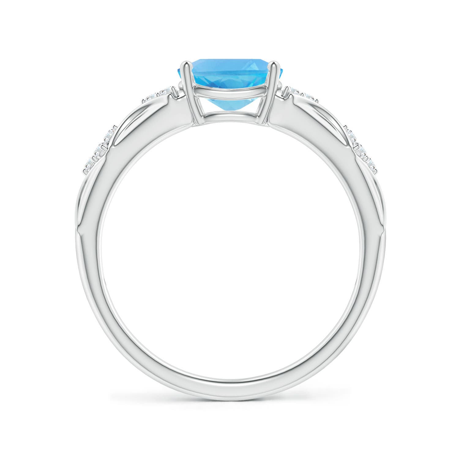 AA - Swiss Blue Topaz / 1.57 CT / 14 KT White Gold