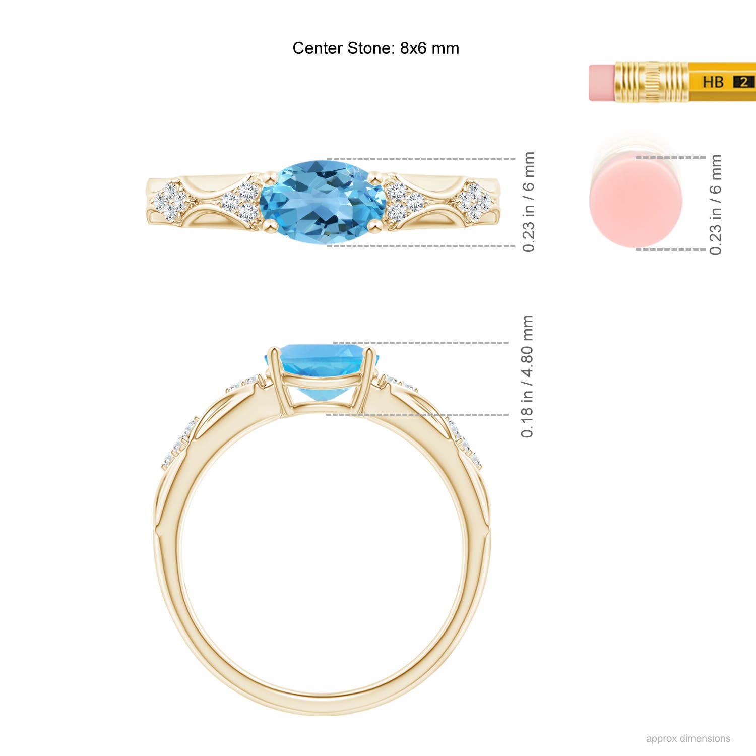 AA - Swiss Blue Topaz / 1.57 CT / 14 KT Yellow Gold