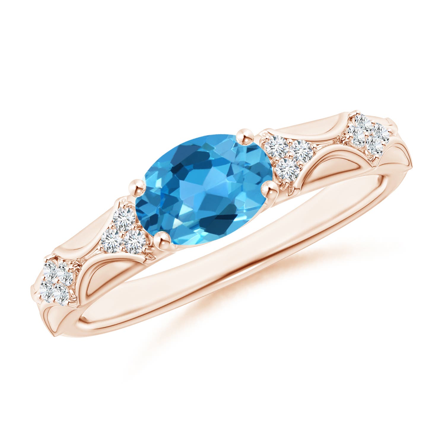 AAA - Swiss Blue Topaz / 1.57 CT / 14 KT Rose Gold