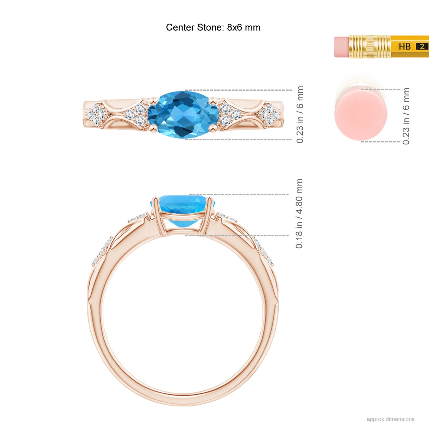 AAA - Swiss Blue Topaz / 1.57 CT / 14 KT Rose Gold