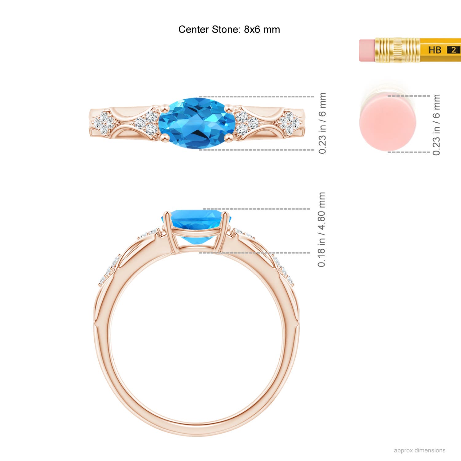 AAAA - Swiss Blue Topaz / 1.57 CT / 14 KT Rose Gold