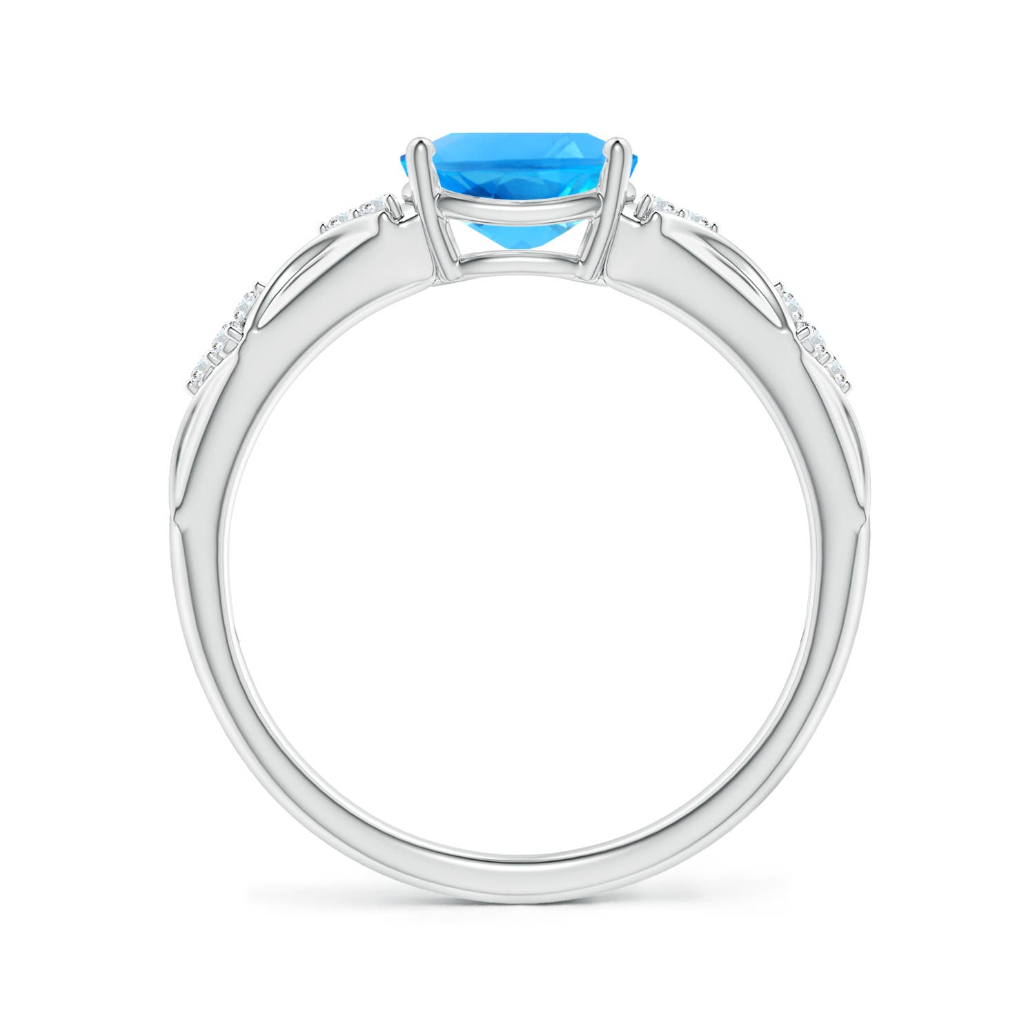 AAAA - Swiss Blue Topaz / 1.57 CT / 14 KT White Gold