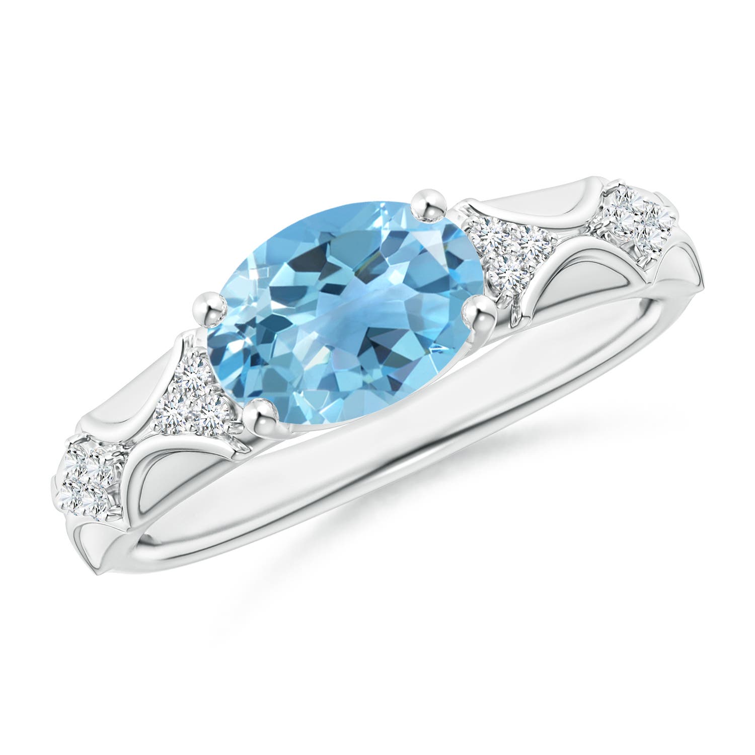 A - Swiss Blue Topaz / 2.33 CT / 14 KT White Gold