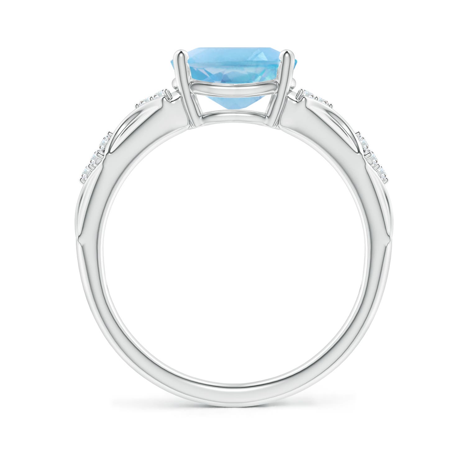 A - Swiss Blue Topaz / 2.33 CT / 14 KT White Gold