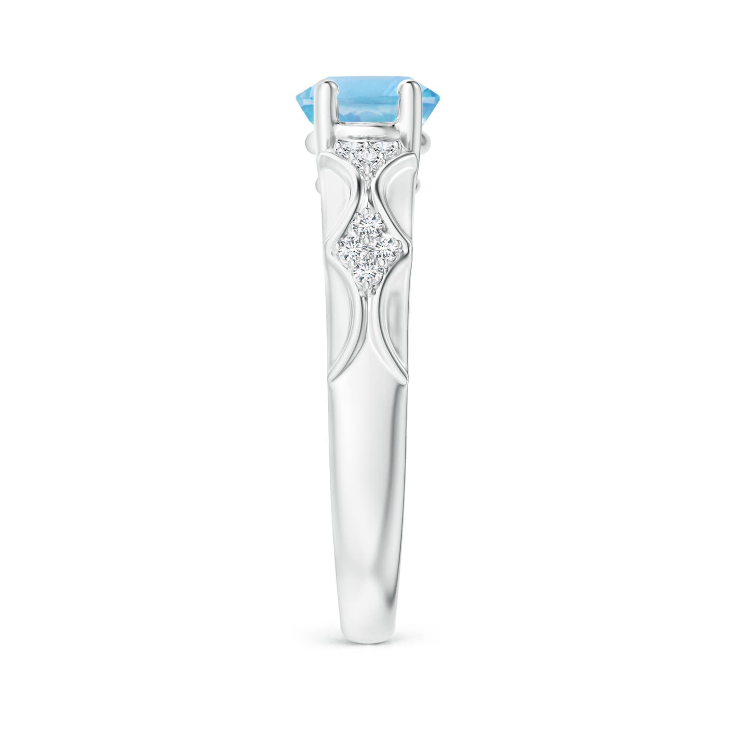 A - Swiss Blue Topaz / 2.33 CT / 14 KT White Gold