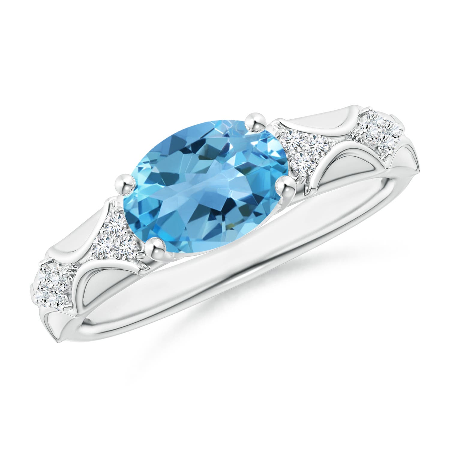 AA - Swiss Blue Topaz / 2.33 CT / 14 KT White Gold