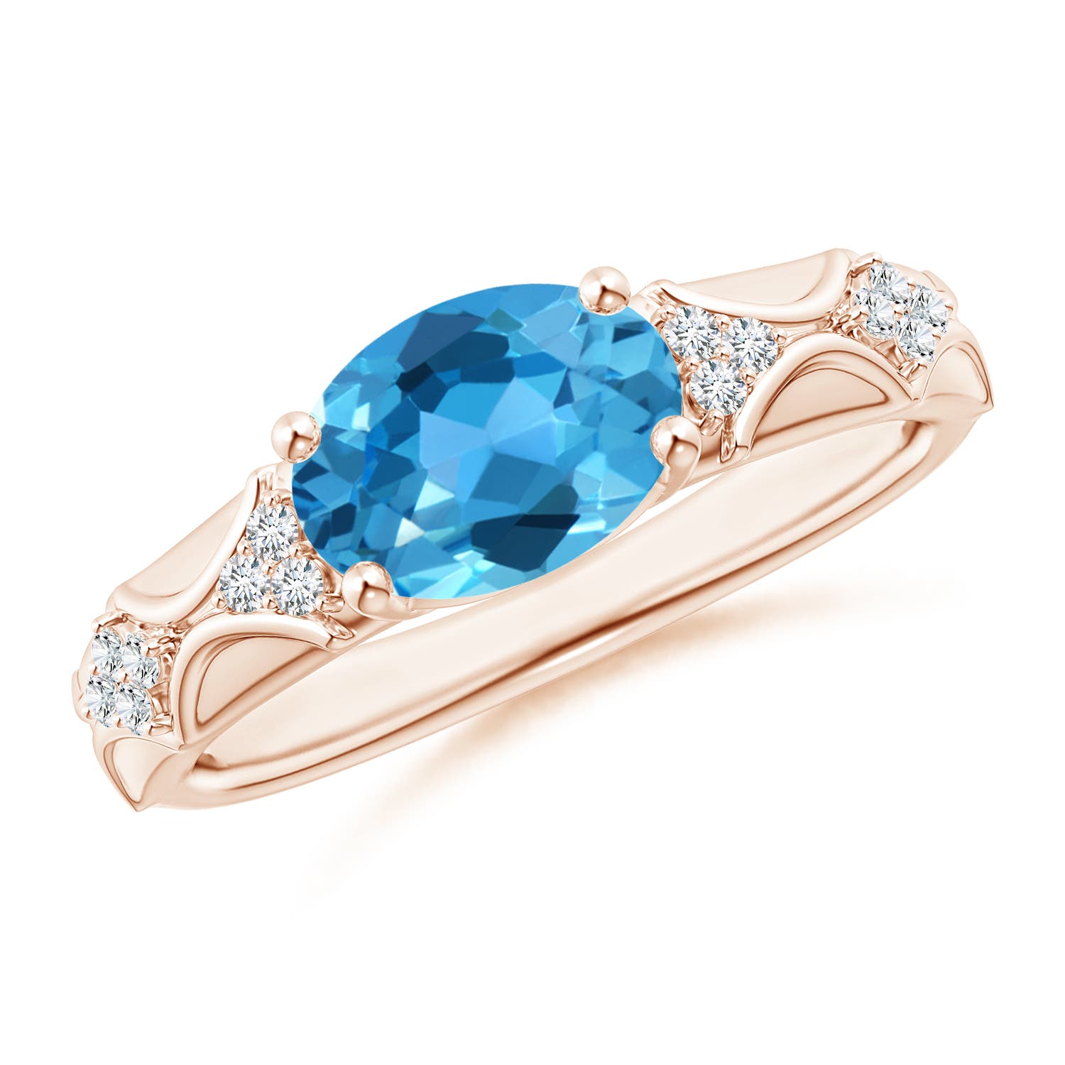 AAA - Swiss Blue Topaz / 2.33 CT / 14 KT Rose Gold