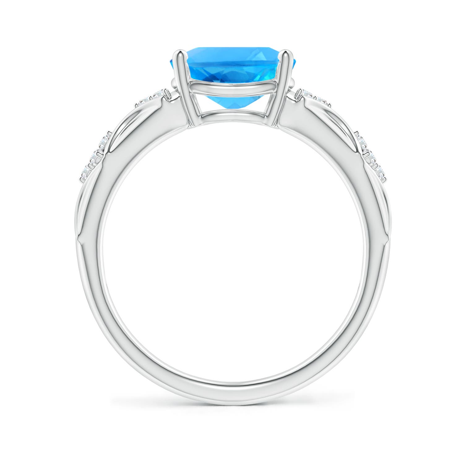 AAAA - Swiss Blue Topaz / 2.33 CT / 14 KT White Gold