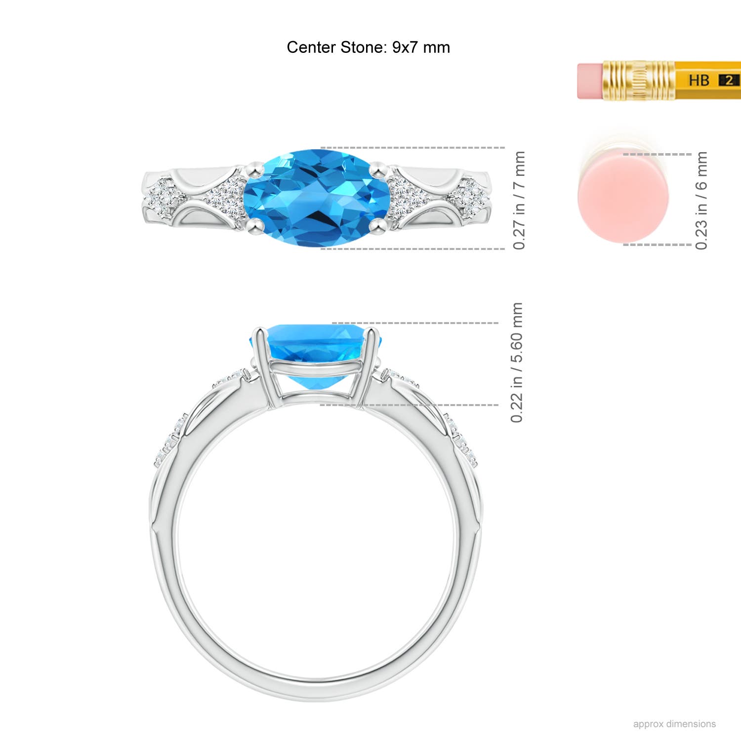 AAAA - Swiss Blue Topaz / 2.33 CT / 14 KT White Gold