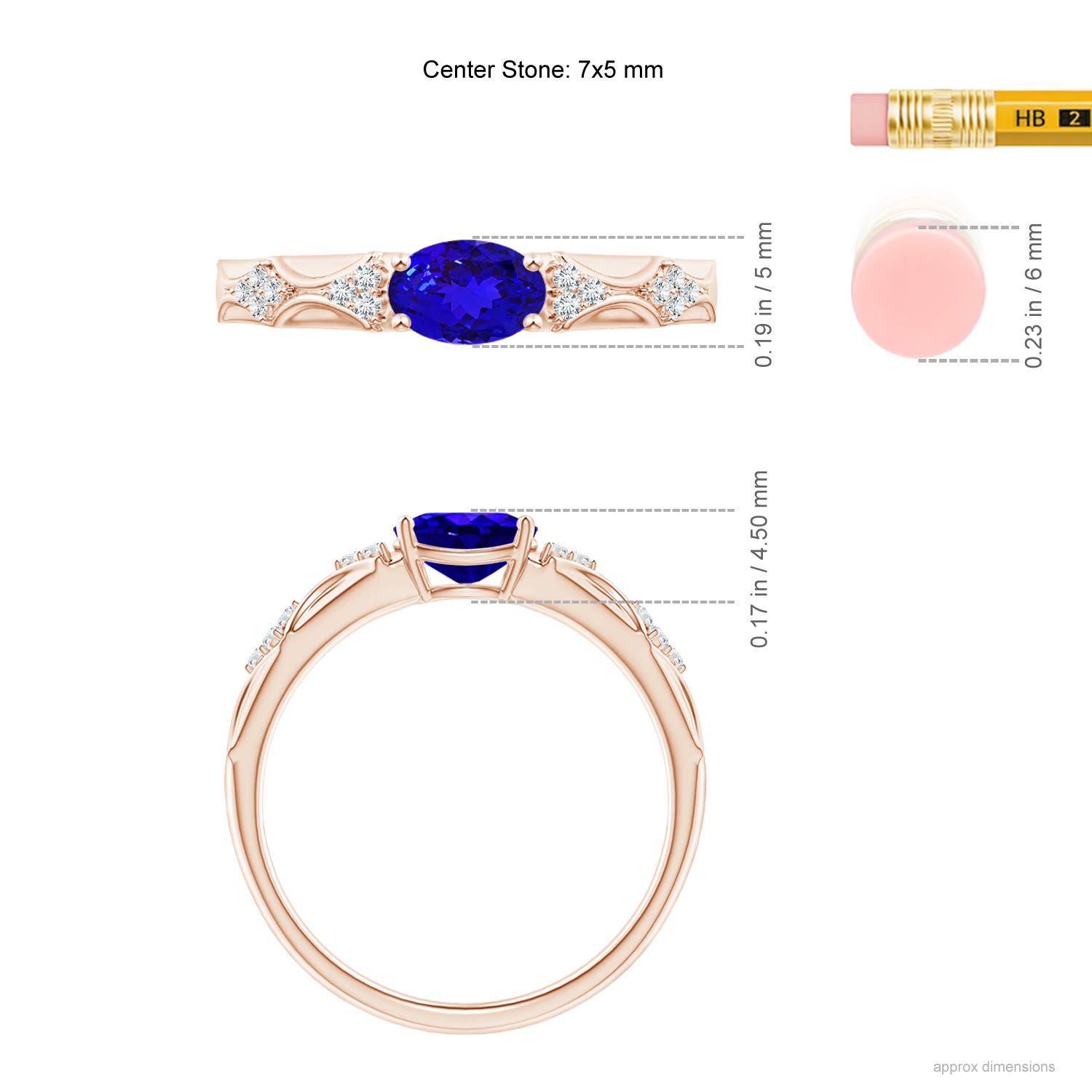 AAAA - Tanzanite / 0.84 CT / 14 KT Rose Gold