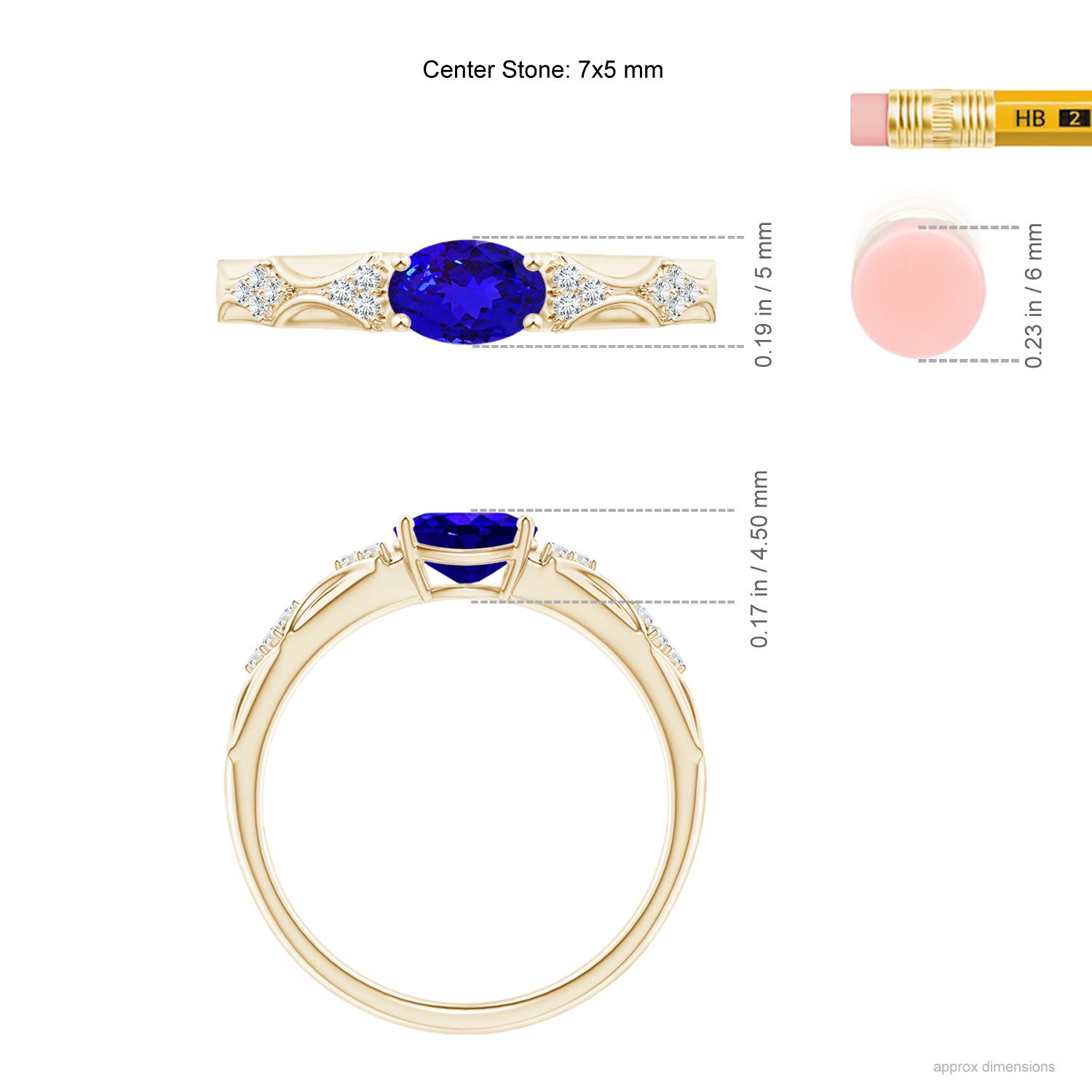 AAAA - Tanzanite / 0.84 CT / 14 KT Yellow Gold