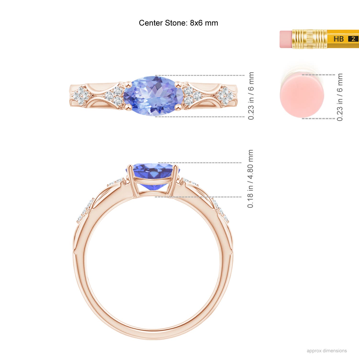 A - Tanzanite / 1.32 CT / 14 KT Rose Gold