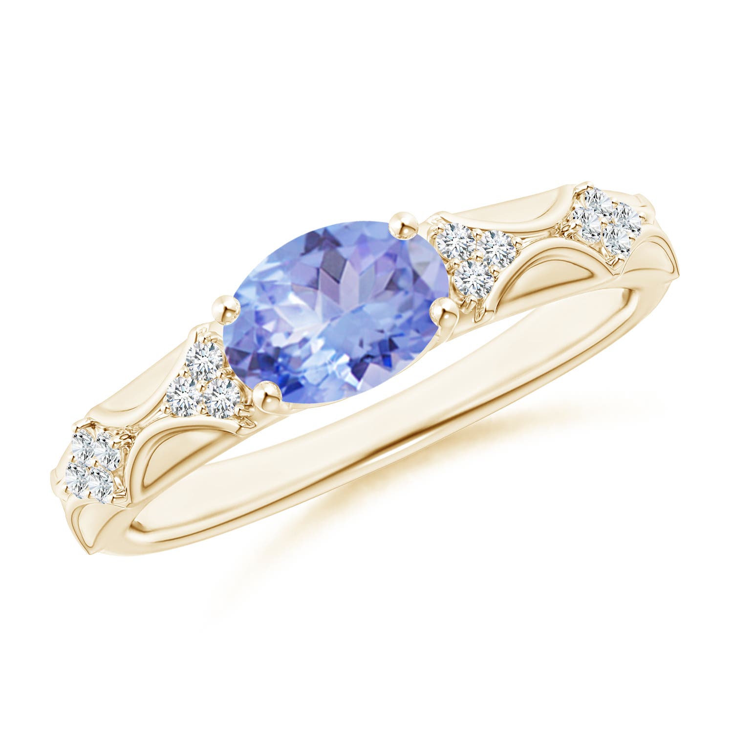 A - Tanzanite / 1.32 CT / 14 KT Yellow Gold