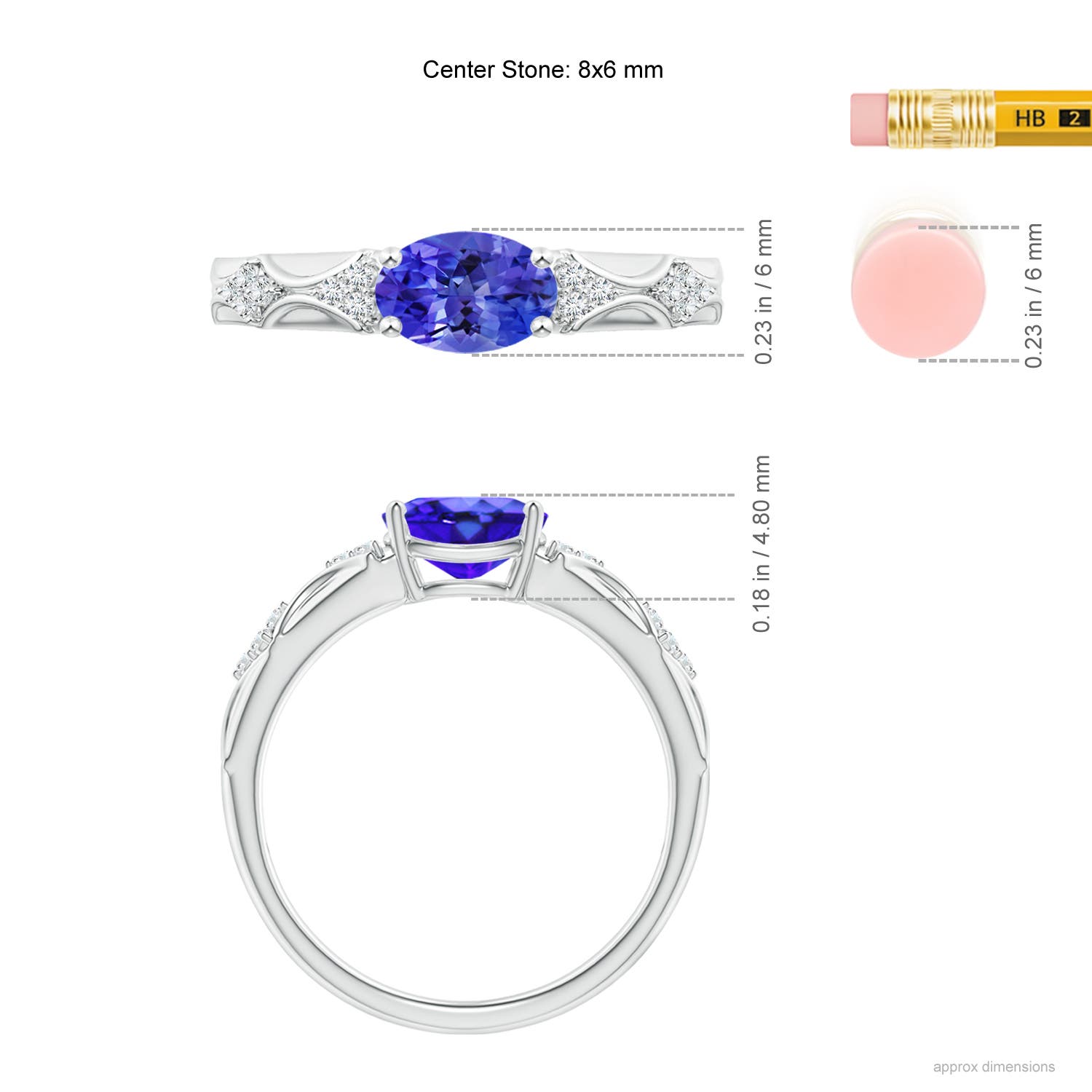 AAA - Tanzanite / 1.32 CT / 14 KT White Gold