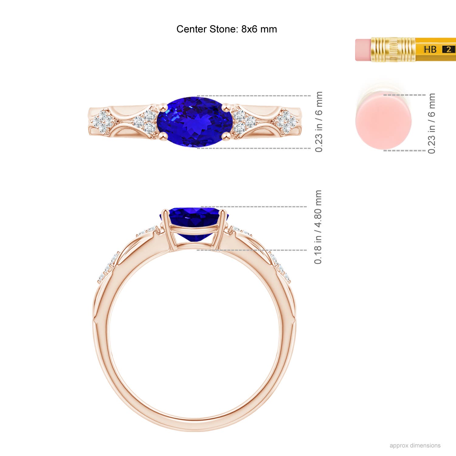 AAAA - Tanzanite / 1.32 CT / 14 KT Rose Gold