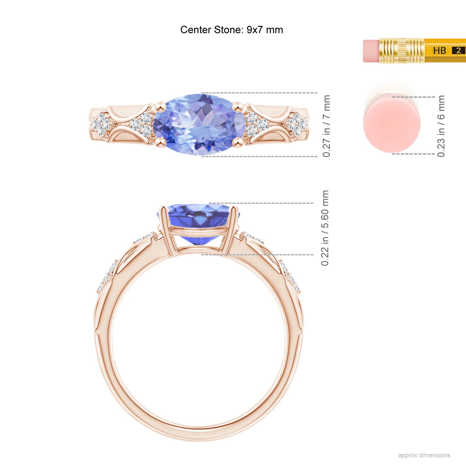 A - Tanzanite / 1.98 CT / 14 KT Rose Gold