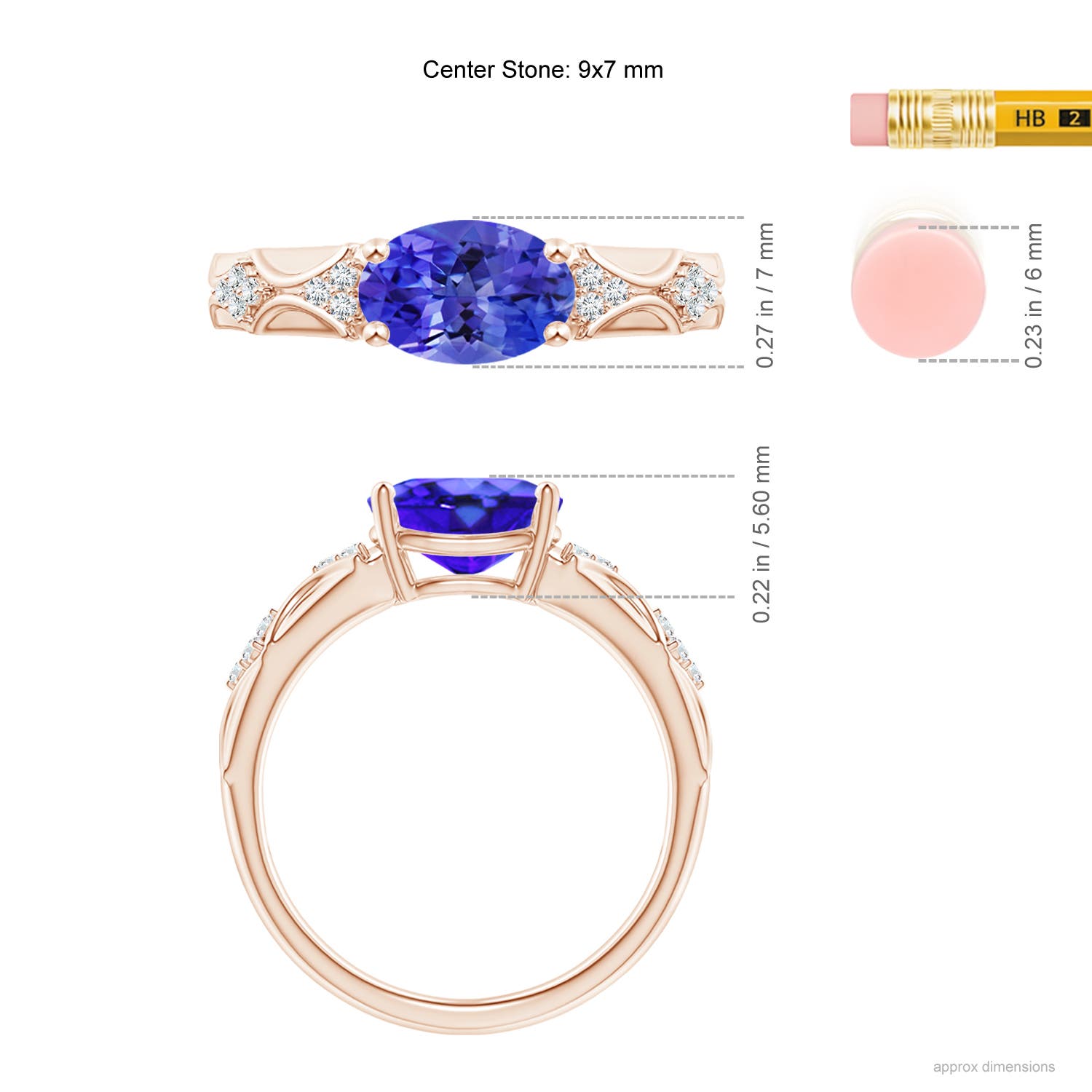 AAA - Tanzanite / 1.98 CT / 14 KT Rose Gold