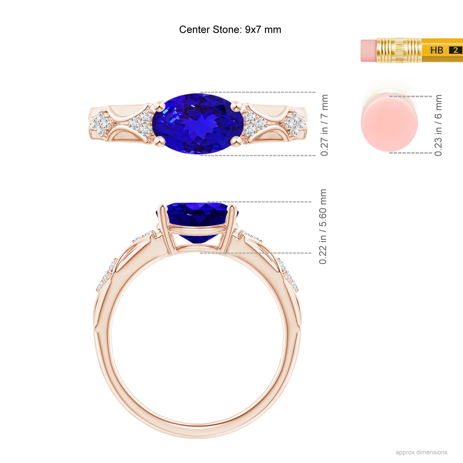 AAAA - Tanzanite / 1.98 CT / 14 KT Rose Gold