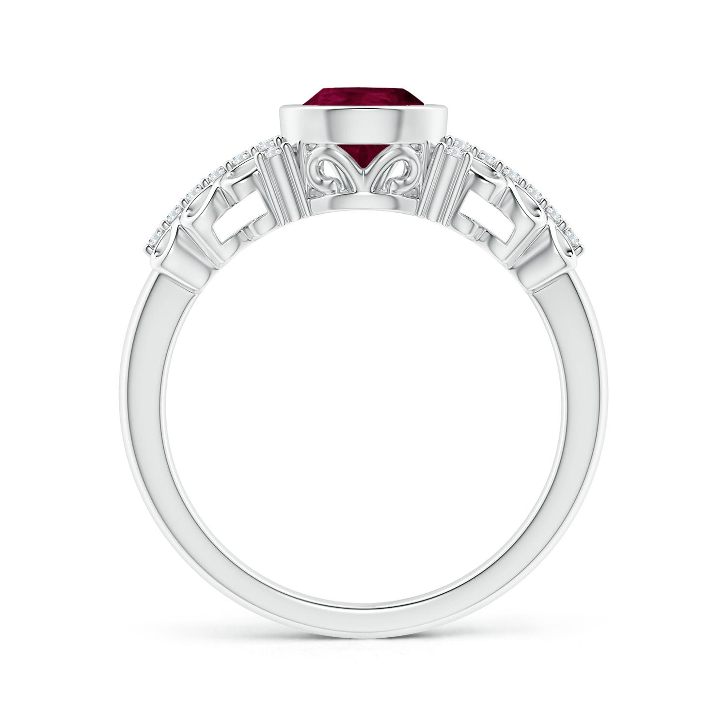 A - Ruby / 1.28 CT / 14 KT White Gold