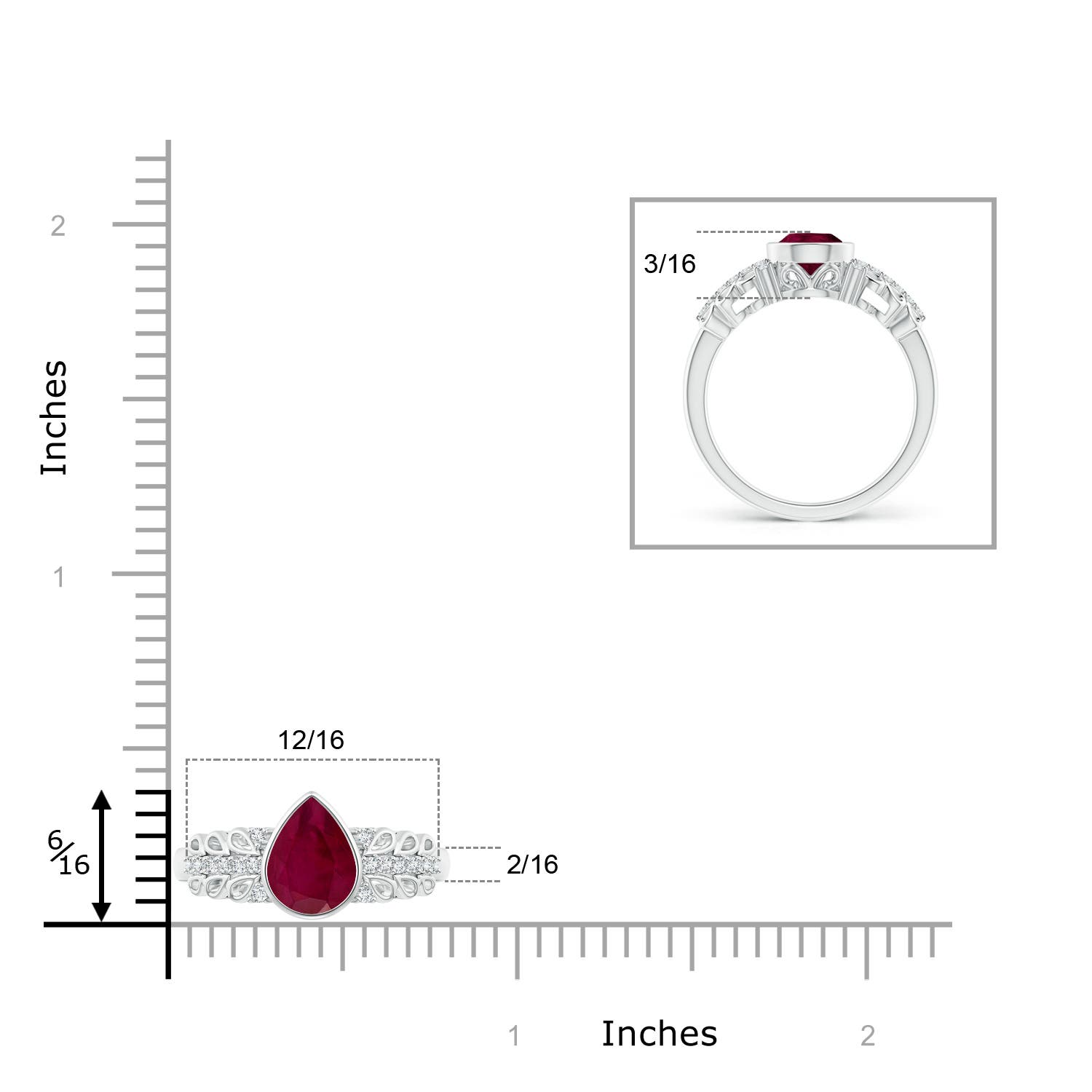 A - Ruby / 1.28 CT / 14 KT White Gold