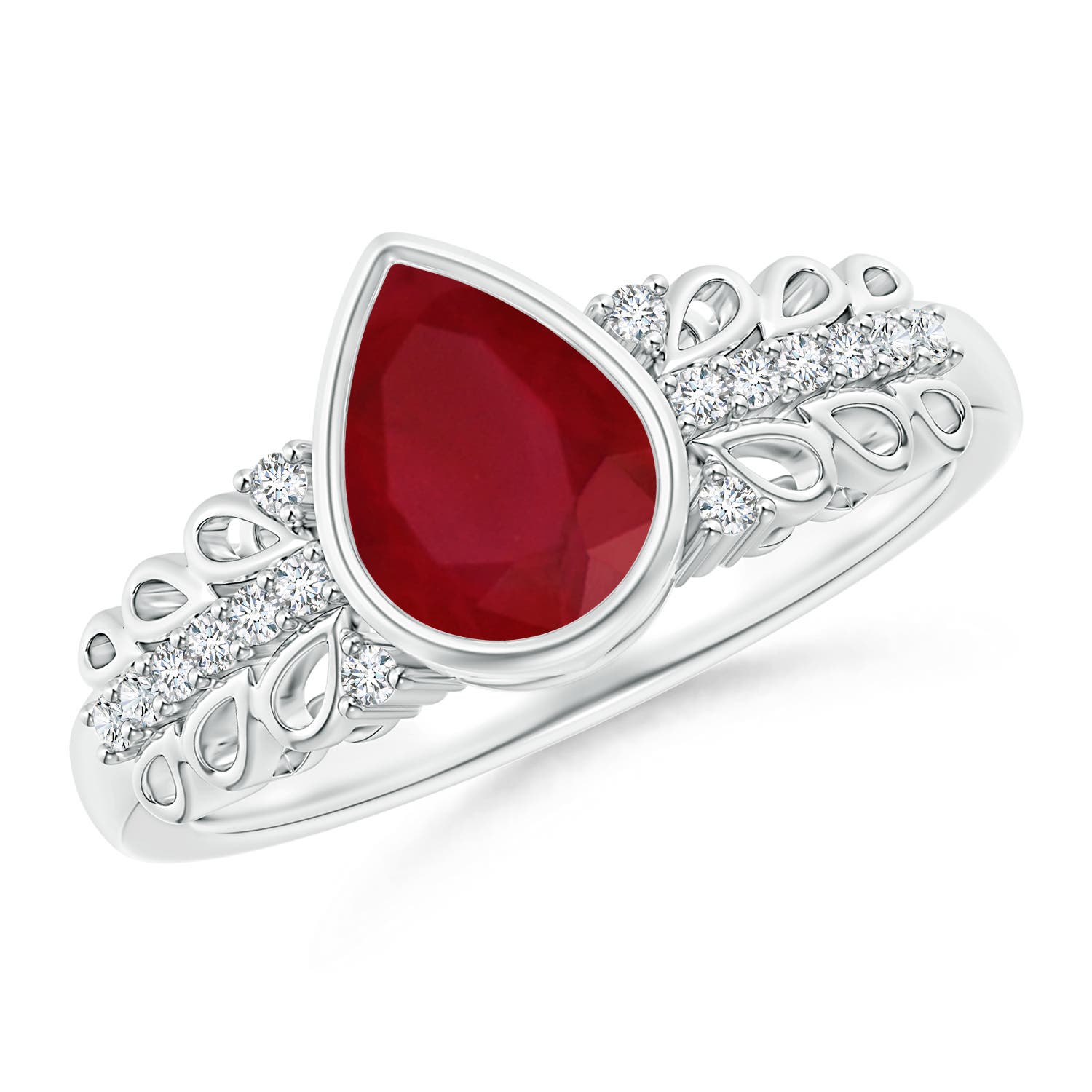 AA - Ruby / 1.28 CT / 14 KT White Gold