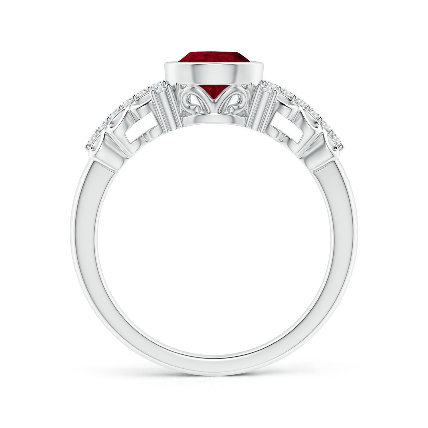 AA - Ruby / 1.28 CT / 14 KT White Gold