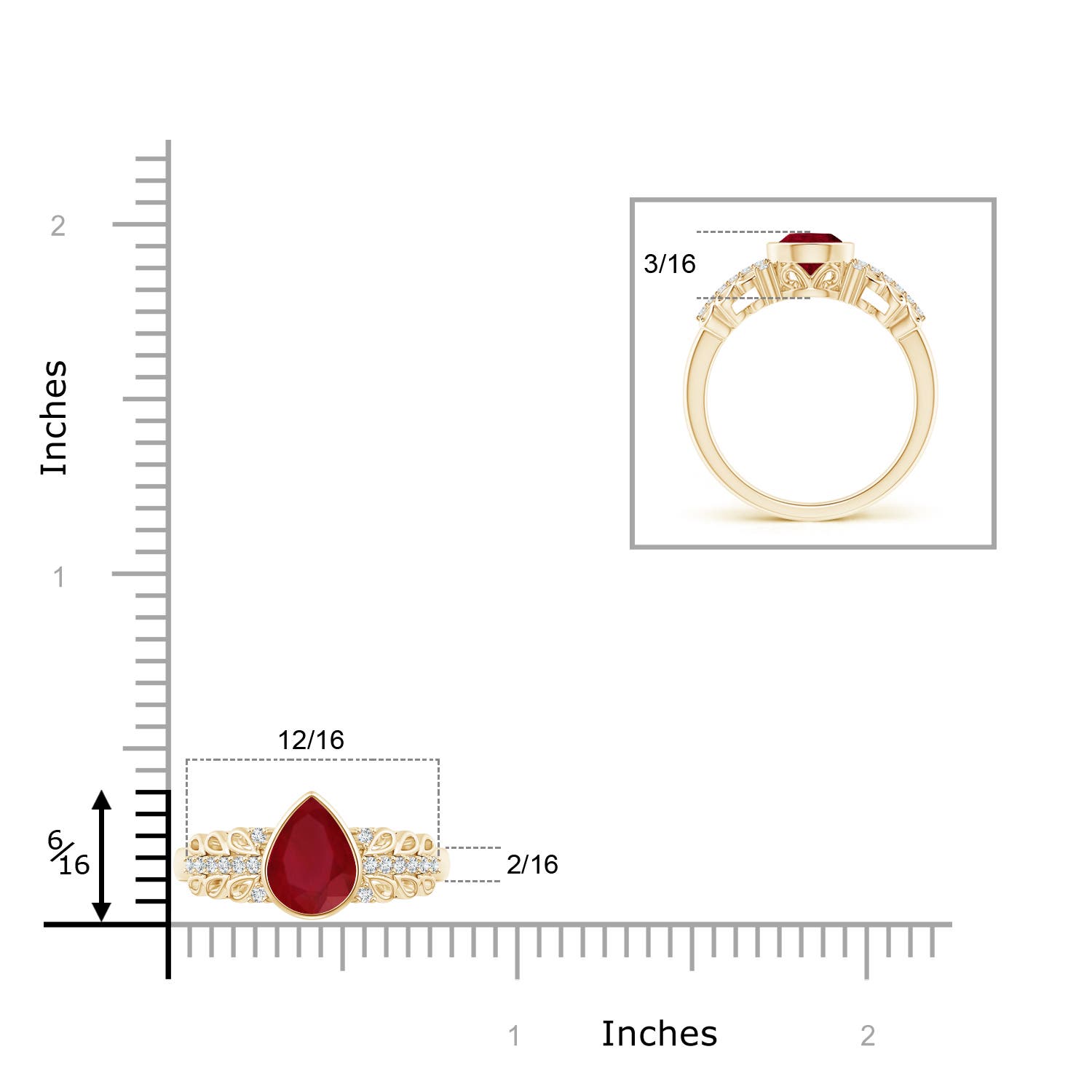 AA - Ruby / 1.28 CT / 14 KT Yellow Gold