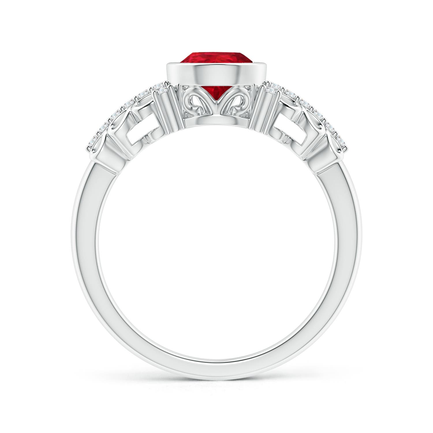 AAA - Ruby / 1.28 CT / 14 KT White Gold