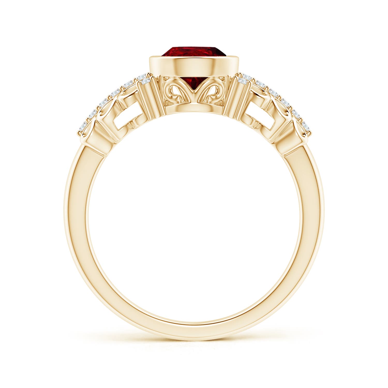 AAAA - Ruby / 1.28 CT / 14 KT Yellow Gold