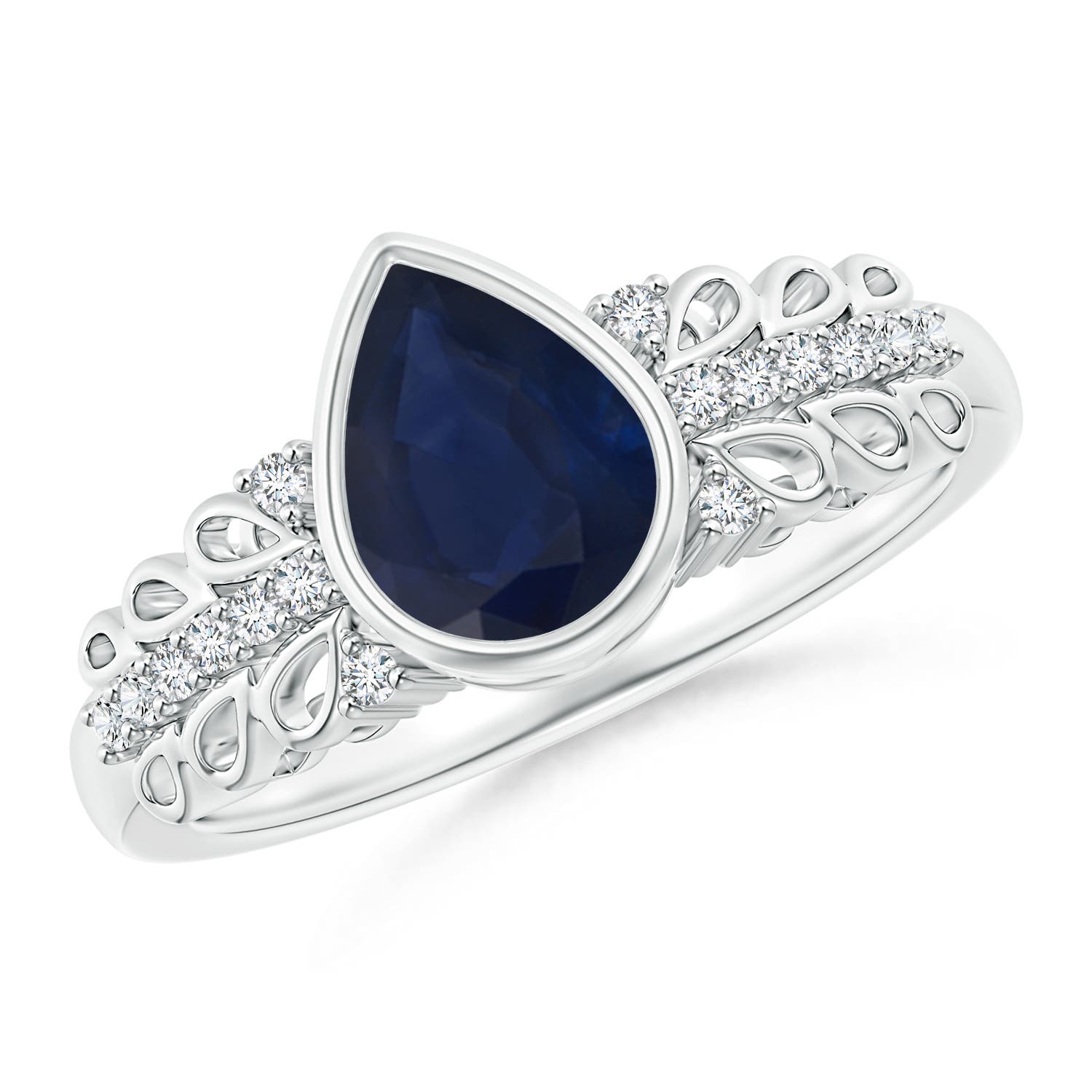 A - Blue Sapphire / 1.28 CT / 14 KT White Gold