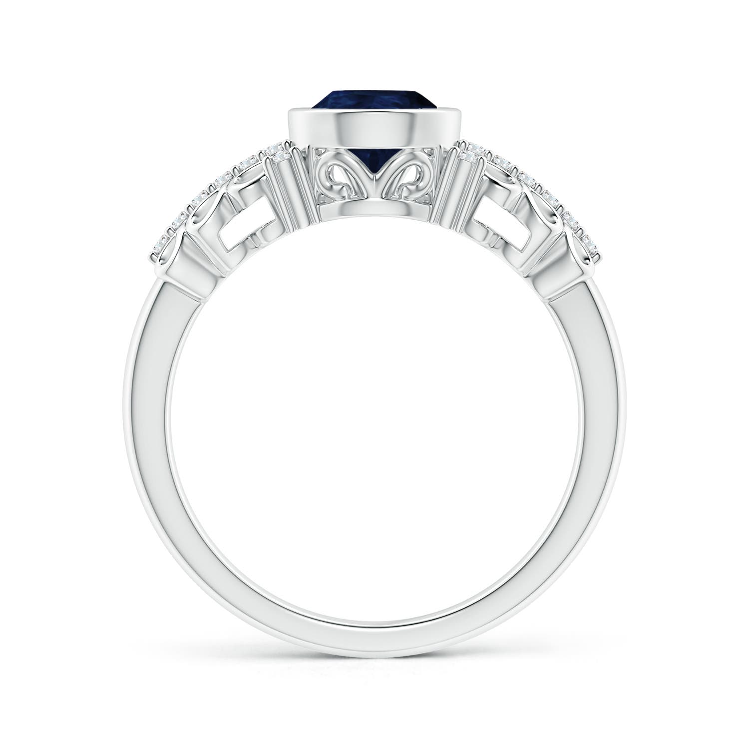 A - Blue Sapphire / 1.28 CT / 14 KT White Gold