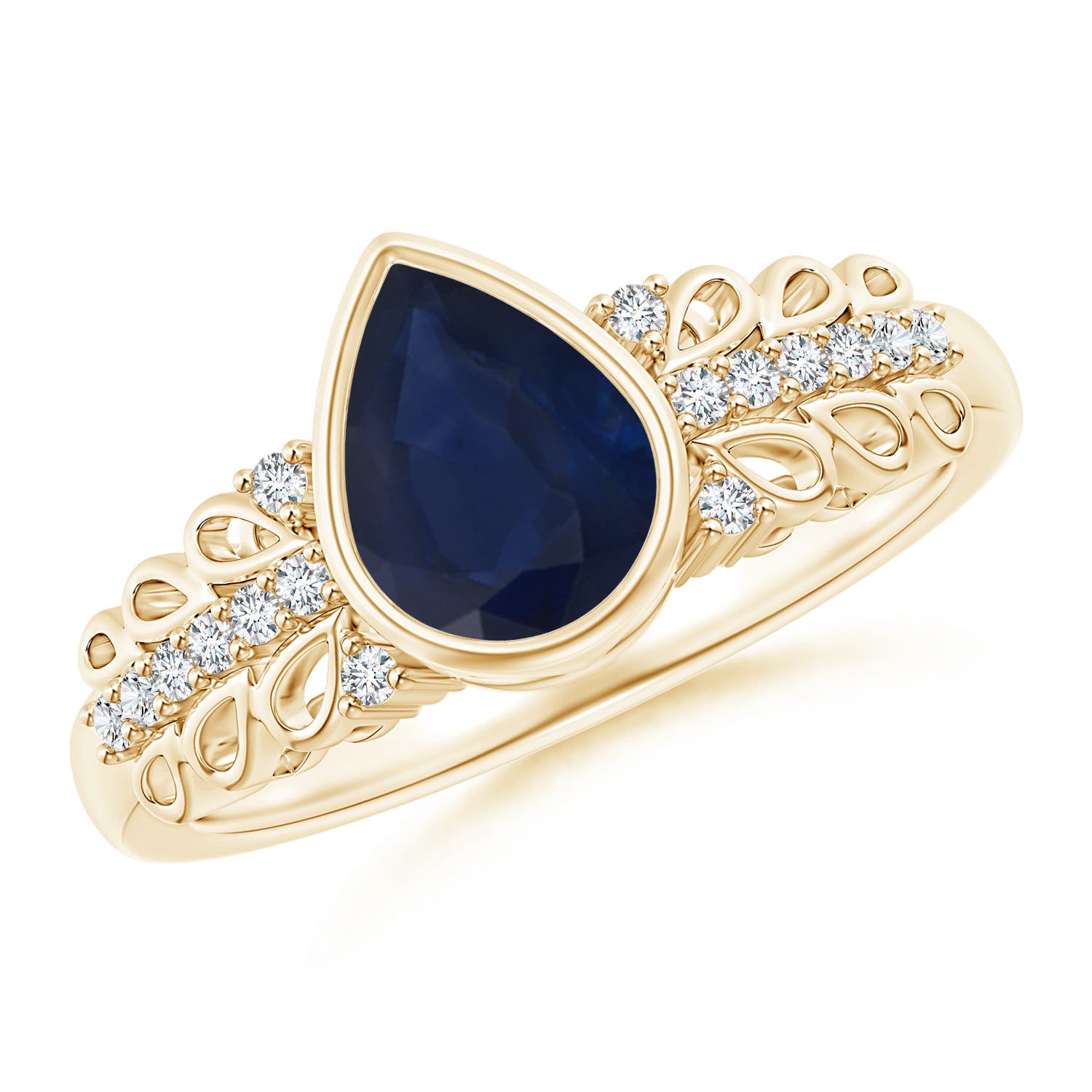 A - Blue Sapphire / 1.28 CT / 14 KT Yellow Gold