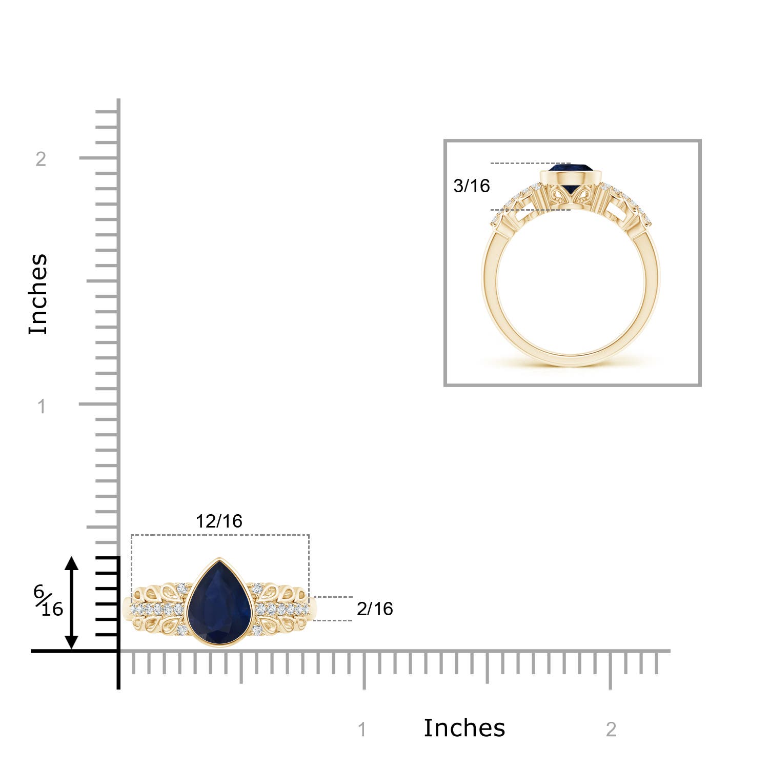 A - Blue Sapphire / 1.28 CT / 14 KT Yellow Gold