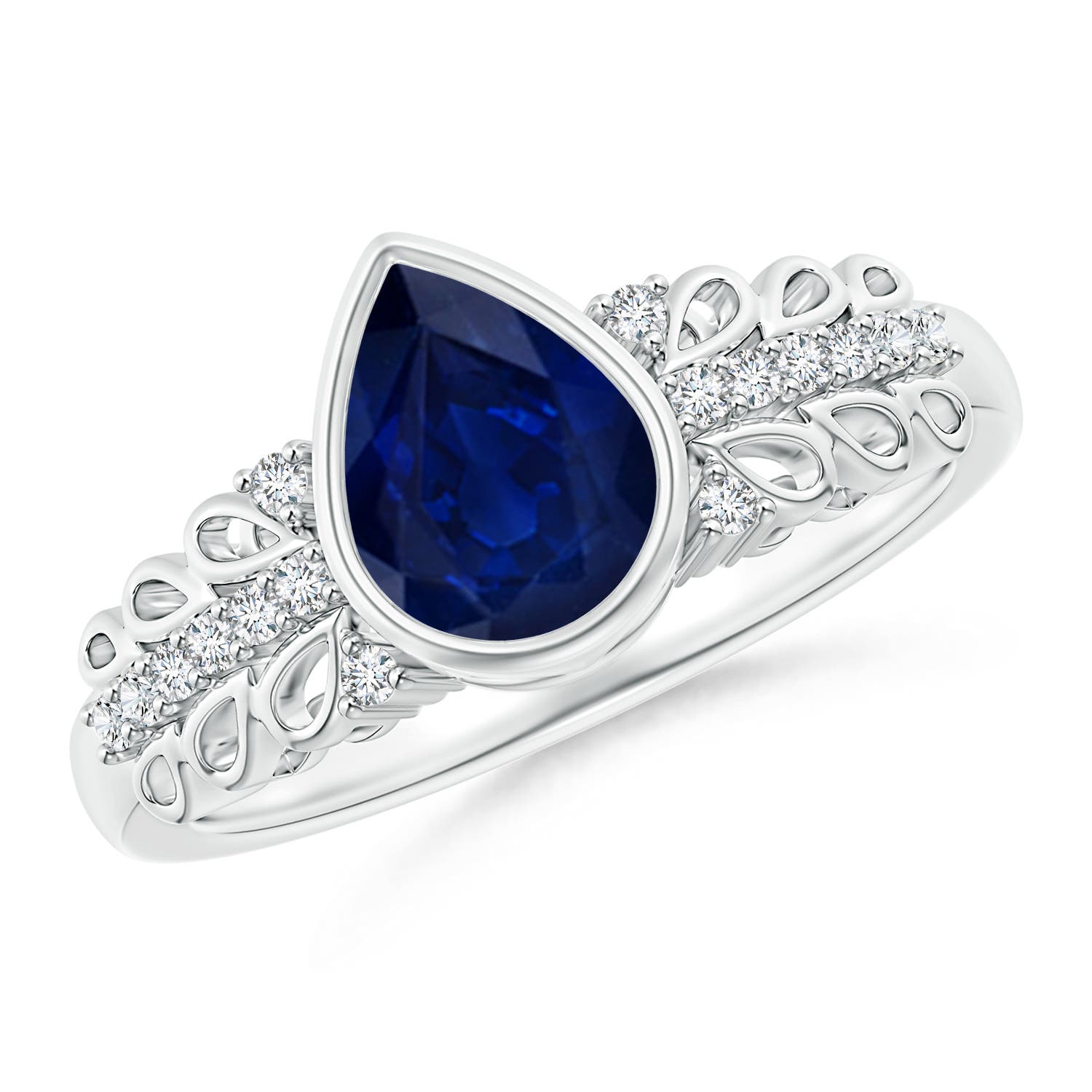 AA - Blue Sapphire / 1.28 CT / 14 KT White Gold