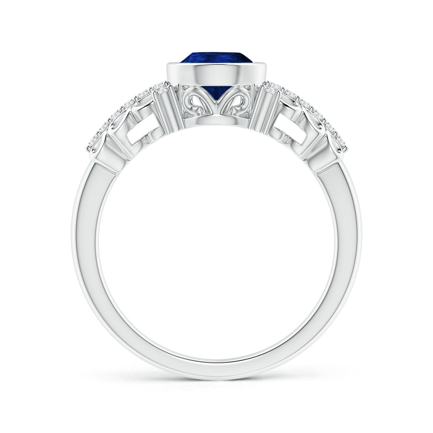 AA - Blue Sapphire / 1.28 CT / 14 KT White Gold