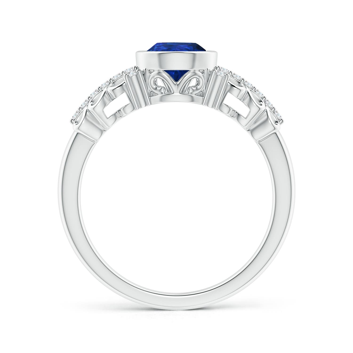 AAA - Blue Sapphire / 1.28 CT / 14 KT White Gold