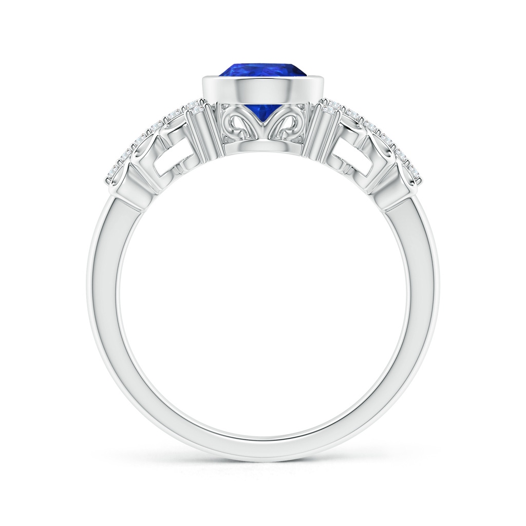 8x6mm AAA Pear Tanzanite Vintage Style Ring with Diamond Accents in 10K White Gold Product Image