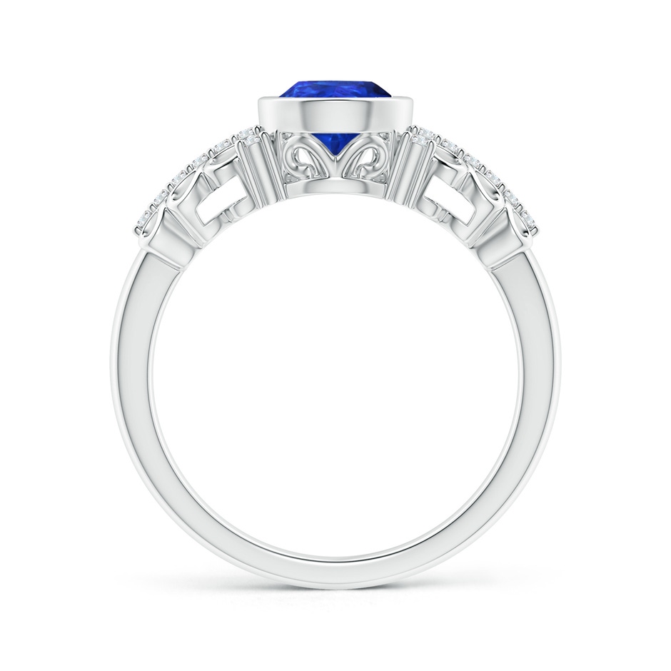 8x6mm AAA Pear Tanzanite Vintage Style Ring with Diamond Accents in White Gold product image