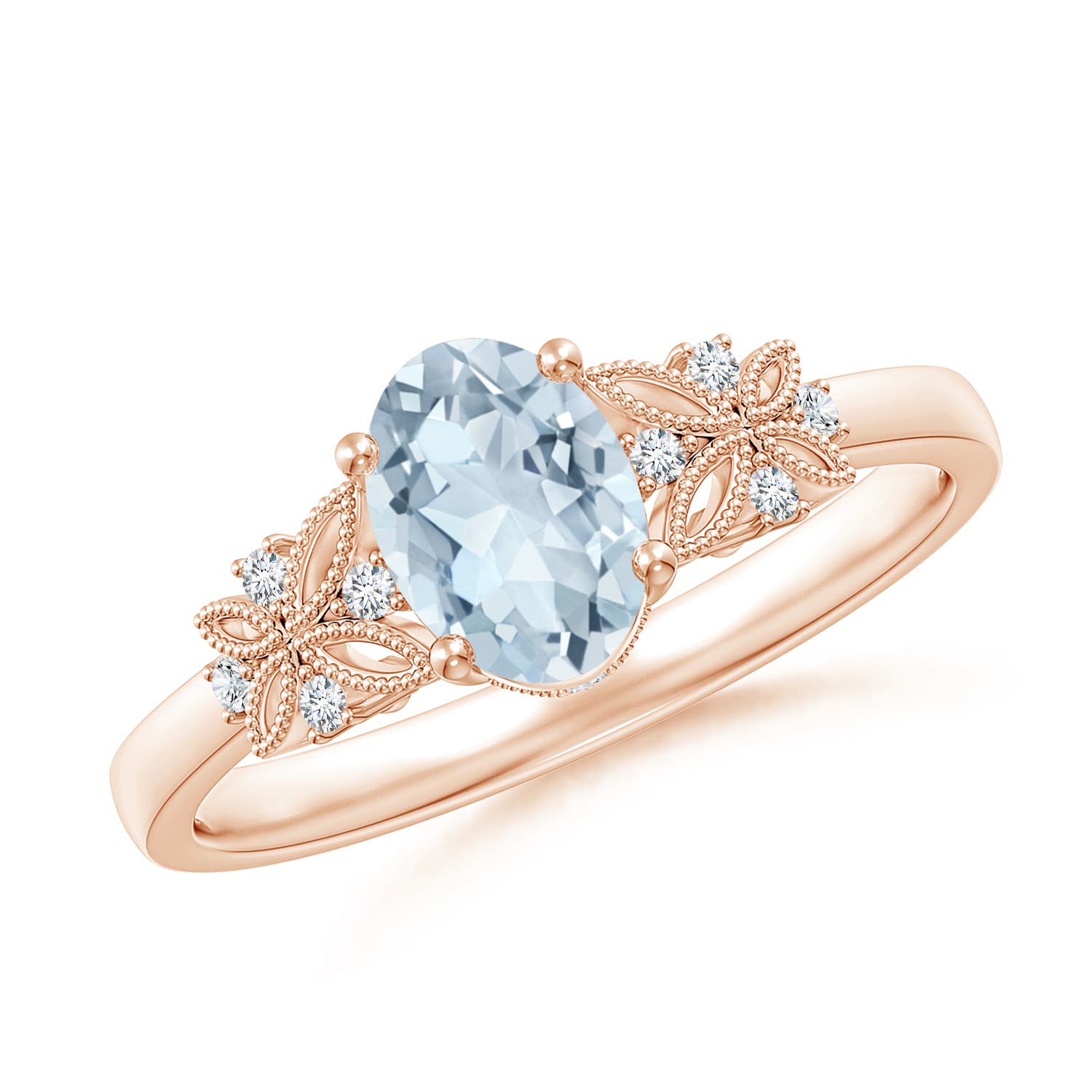 A - Aquamarine / 0.67 CT / 14 KT Rose Gold