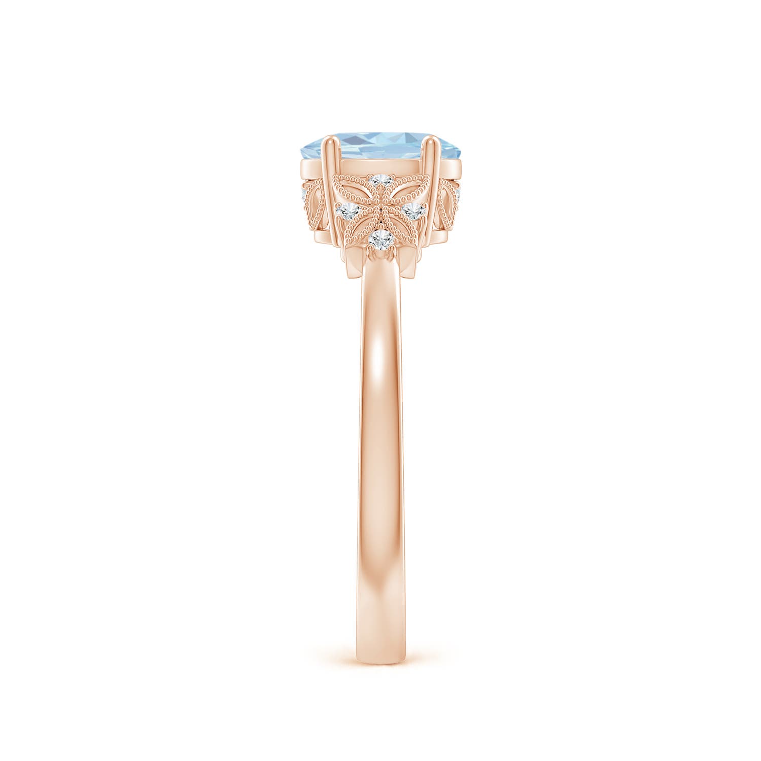 A - Aquamarine / 0.67 CT / 14 KT Rose Gold