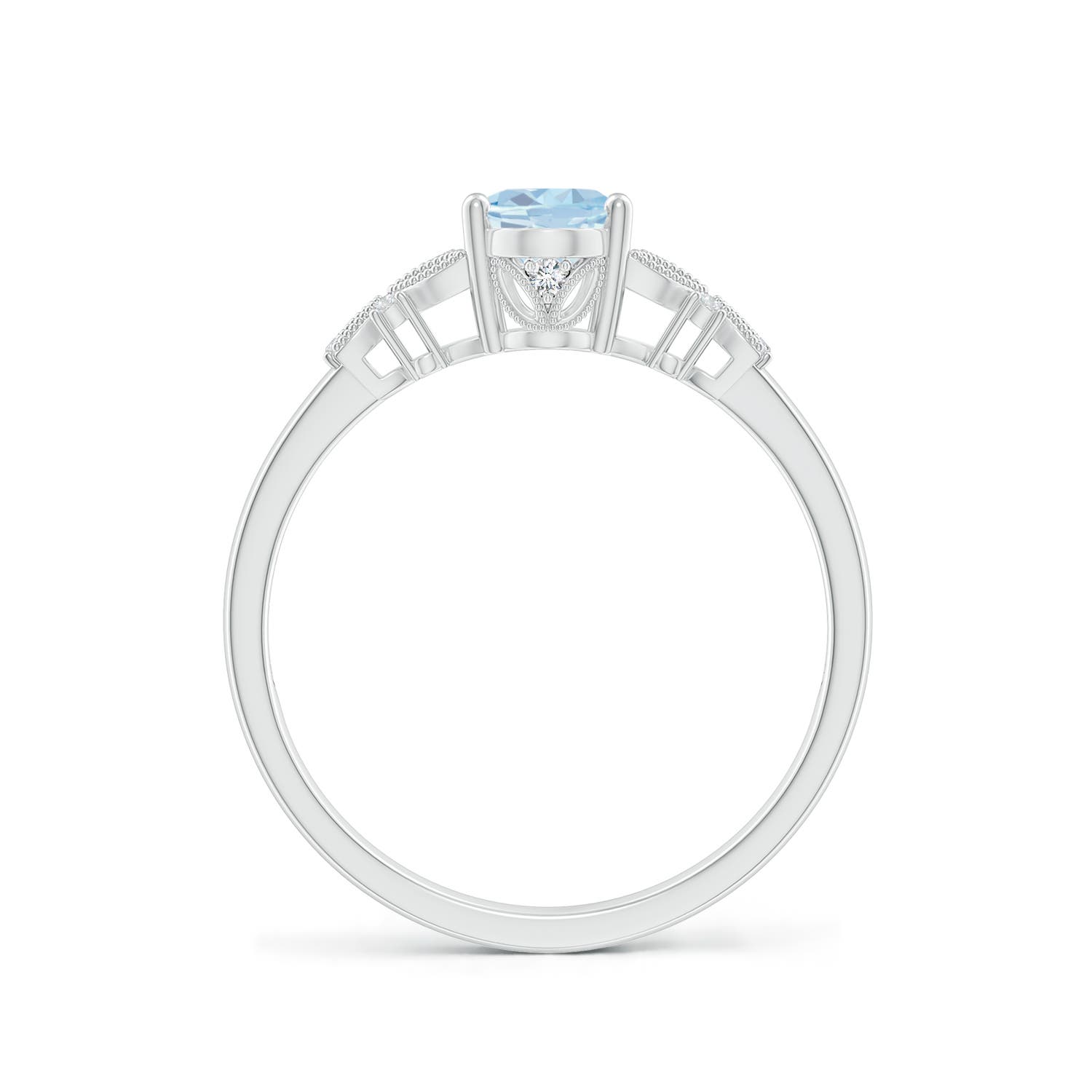 A - Aquamarine / 0.67 CT / 14 KT White Gold