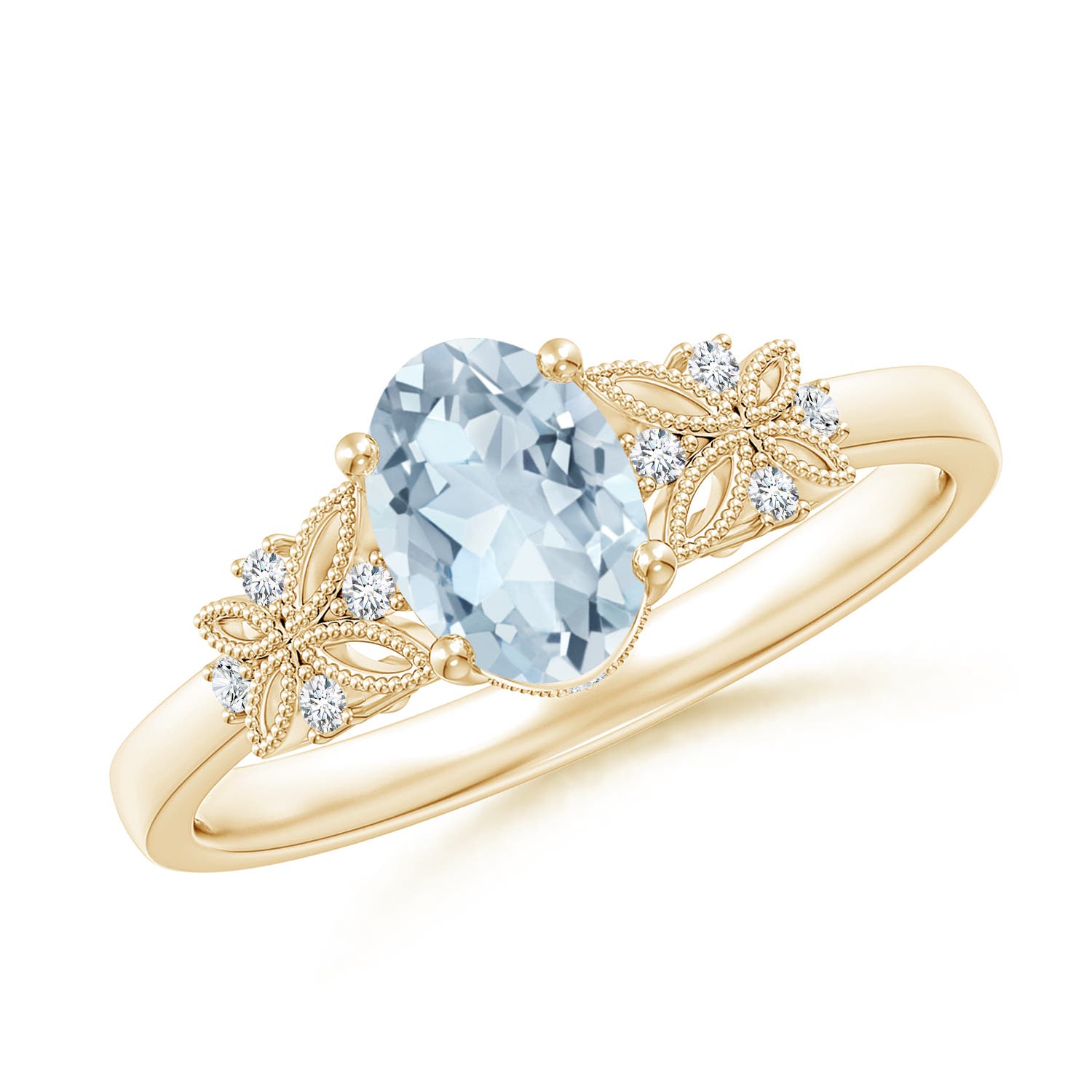 A - Aquamarine / 0.67 CT / 14 KT Yellow Gold