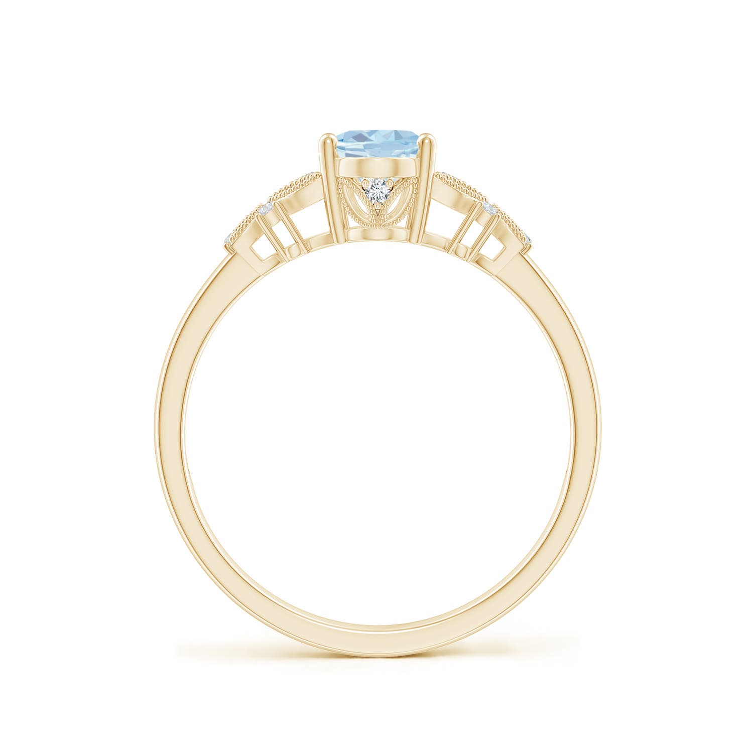 A - Aquamarine / 0.67 CT / 14 KT Yellow Gold