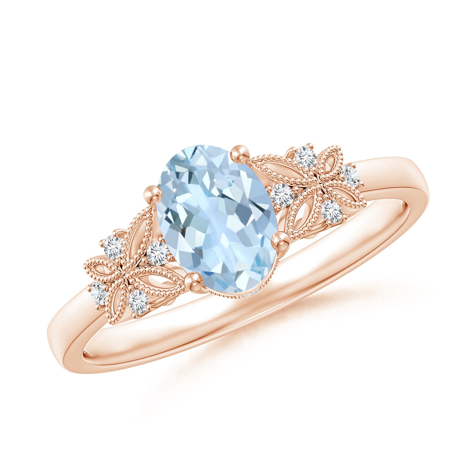 AA - Aquamarine / 0.67 CT / 14 KT Rose Gold