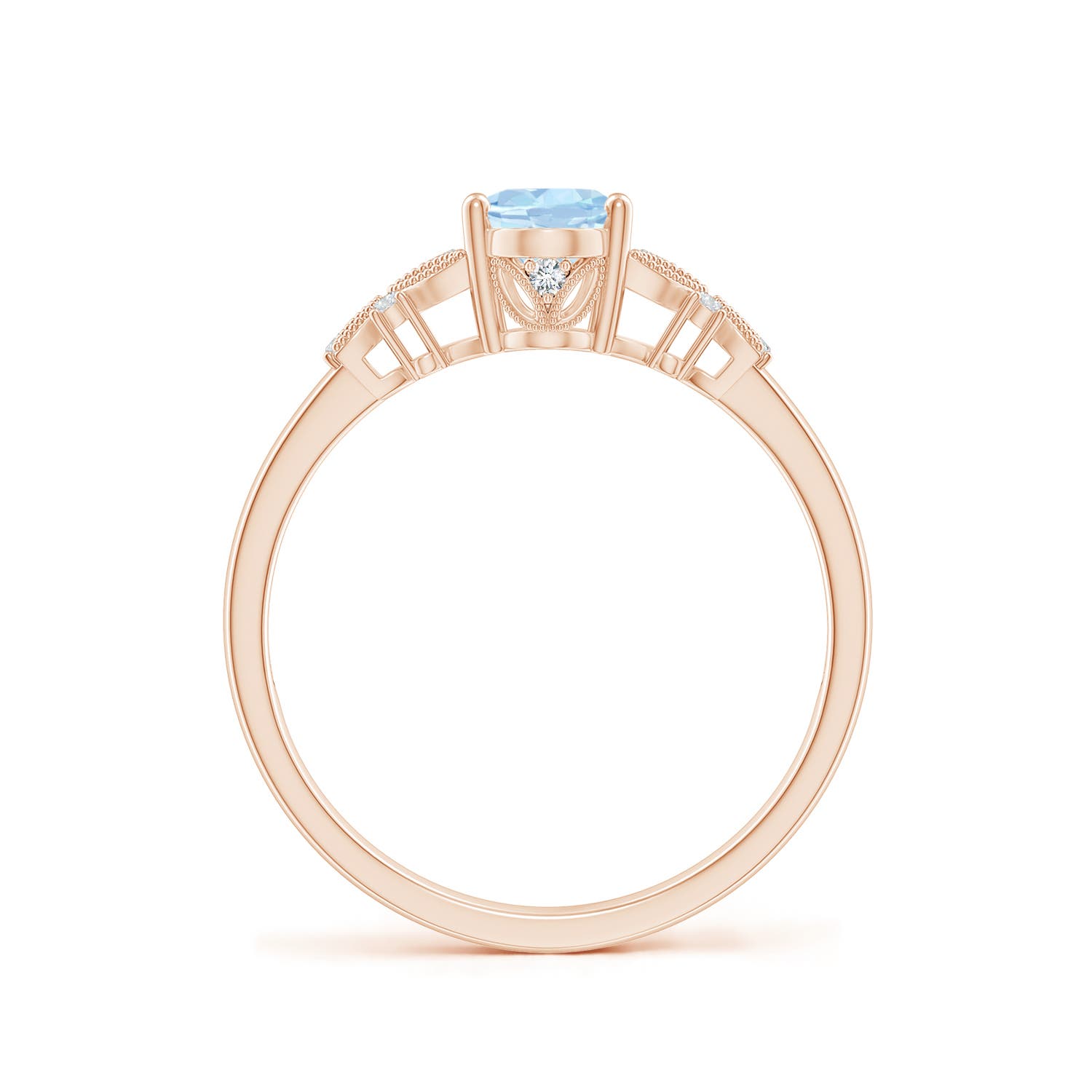 AA - Aquamarine / 0.67 CT / 14 KT Rose Gold