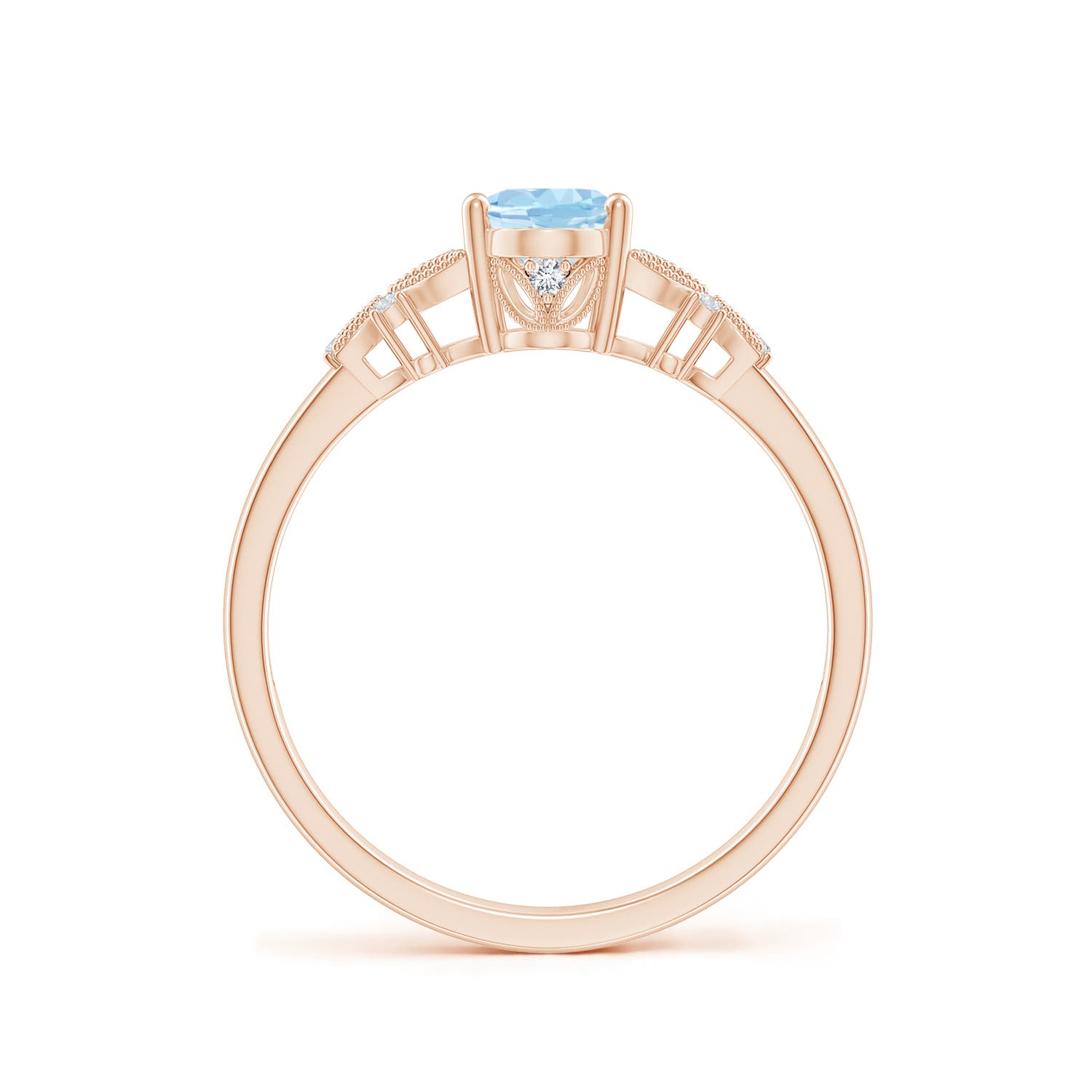 AAA - Aquamarine / 0.67 CT / 14 KT Rose Gold